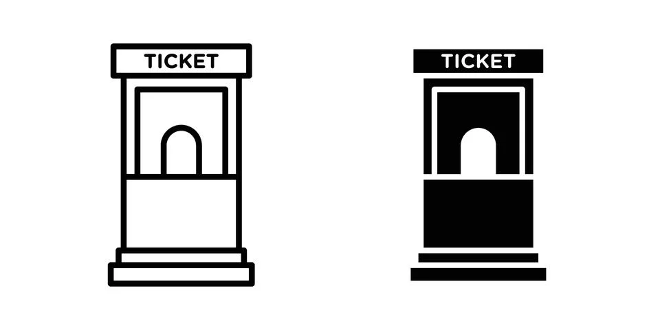 Ticket window icon set, collection of vector icons Stock Illustration