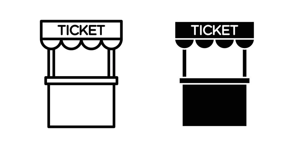Ticket window icon set. Vector EPS 10 Ilustração Stock