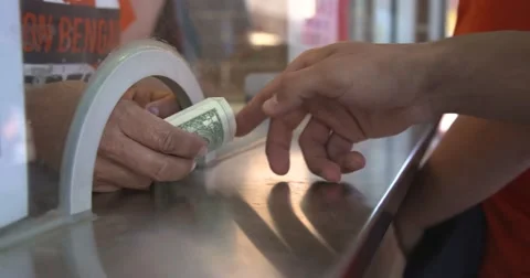 Ticket window low shot Vídeos de archivo 57116552