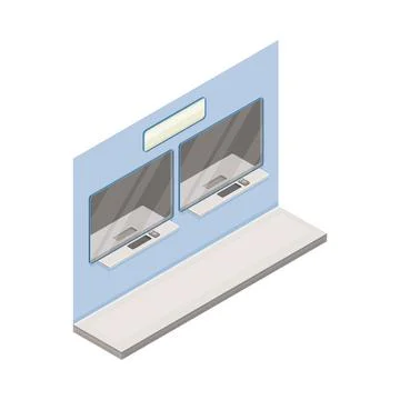 Ticket Window in Metro or Subway as Rapid Transit Urban System Isometric Vector 스톡 일러스트