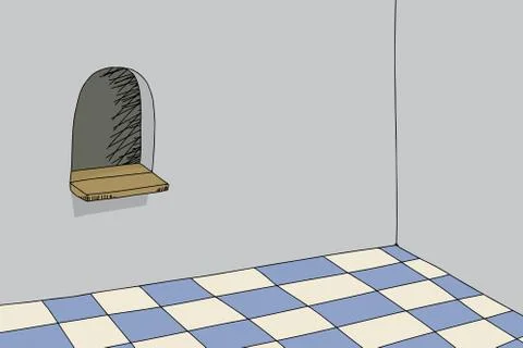 Ticket window in room Stock Illustration