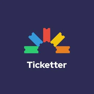 Ticketer - Stacked Ticket Puzzle Logo. Stock Illustration