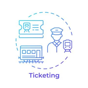 Ticketing gradient outline concept icon Stock Illustration