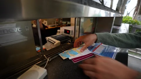 Ticketing slow motion moment Stock Footage 318516262