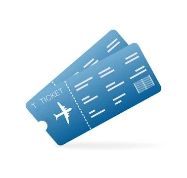 Tickets in flat style, great design for any purposes. Vector template. Simple Stock Illustration