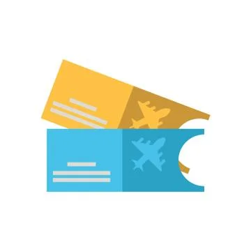 Tickets flight documents isolated icon Stock Illustration