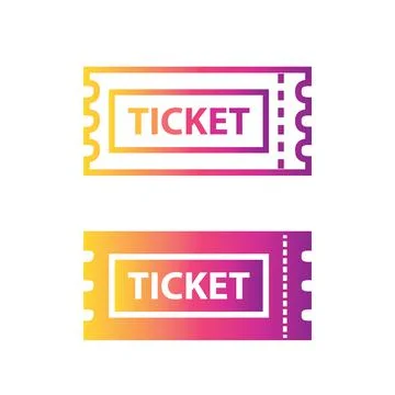 Tickets in gradient colors, in two versions. Stock Illustration