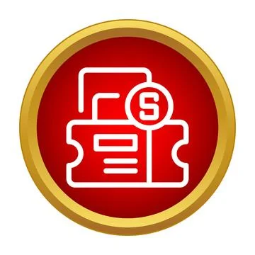 Tickets with number 5 icon web button Stock Illustration