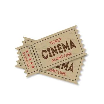 Tickets with shadow on a white background, vector Stock Illustration