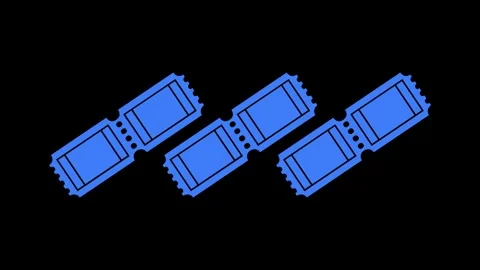 Tickets shape icon animation on white background Stock Footage 289548227