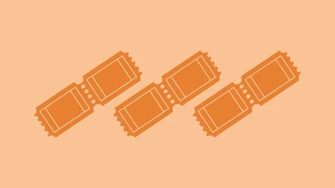 Tickets shape icon animation on white background Stock Footage 289548265