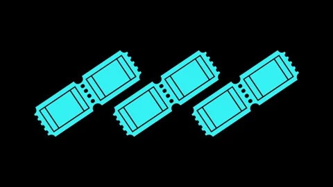 Tickets shape icon animation on white background Stock Footage 289548270