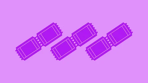 Tickets shape icon animation on white background Stock Footage 289548387