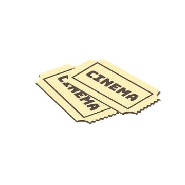 Tickets vector icon. Retro cinema vintage tickets on white background. Stock Illustration