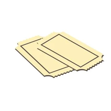 Tickets vector icon. Retro cinema vintage tickets on white background. Stock Illustration