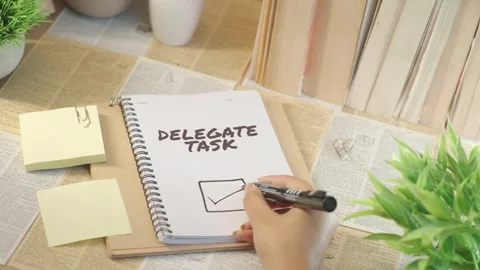TICKING OFF DELEGATE TASK FROM CHECKLIST Video stock 308081374