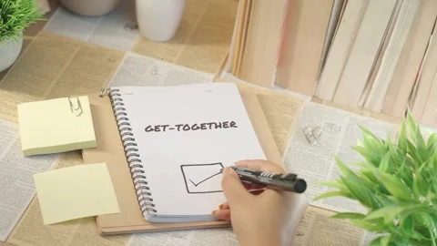 TICKING OFF GET-TOGETHER FROM CHECKLIST Stock Footage 308081099