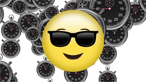 Ticking hands sending timers sliding and scaling inward, forming dense backdrop Stock Footage 334463153