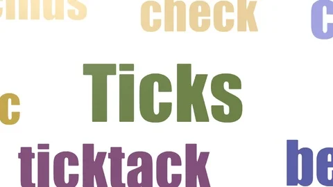 Ticks Animated Bright Tag Cloud On White Background Stock Footage 107222504