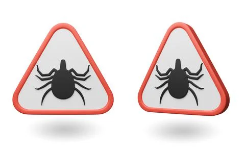 Ticks attention red sign Stock Illustration