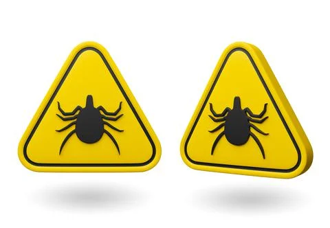 Ticks attention sign  - 3d render Stock Illustration