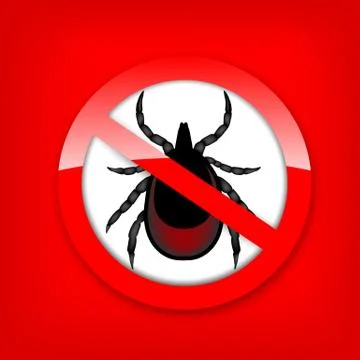 Ticks stop sign. Mite warning sign. Encephalitis parasite icon. Stock-Illustration