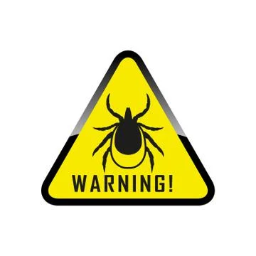 Ticks stop sign. Mite warning sign. Encephalitis parasite icon. Illustrazione stock