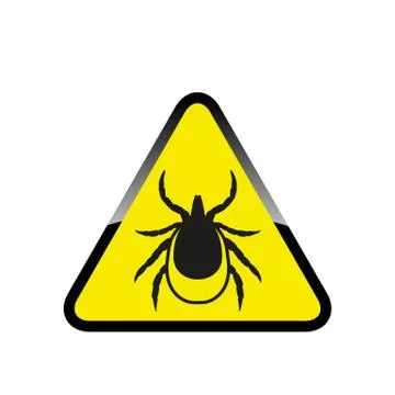 Ticks stop sign. Mite warning sign. Encephalitis parasite icon. Stock Illustration