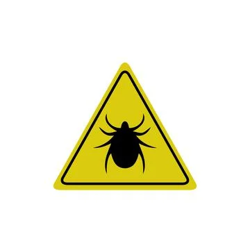 Ticks. Tick warning sign. Attention ticks. Mite. Vector illustration. Stock Illustration