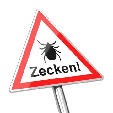 Ticks warning sign Stock Illustration