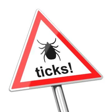 Ticks warning sign Stock Illustration