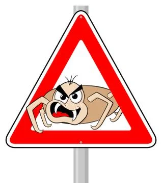 Ticks warning sign Stock Illustration