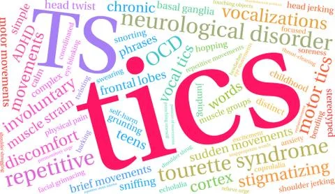 Tics Word Cloud 스톡 일러스트
