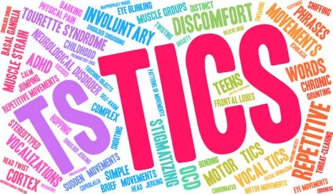 Tics Word Cloud 스톡 일러스트