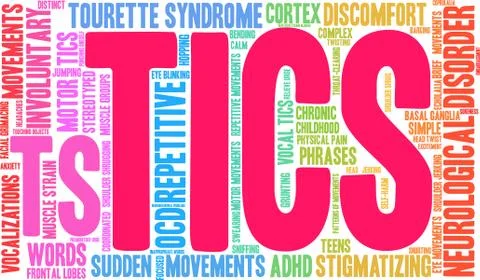 Tics Word Cloud 스톡 일러스트