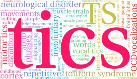 Tics Word Cloud 스톡 일러스트