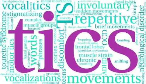 Tics Word Cloud 스톡 일러스트