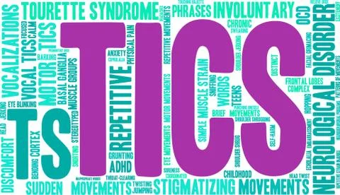 Tics Word Cloud Illustrazione stock