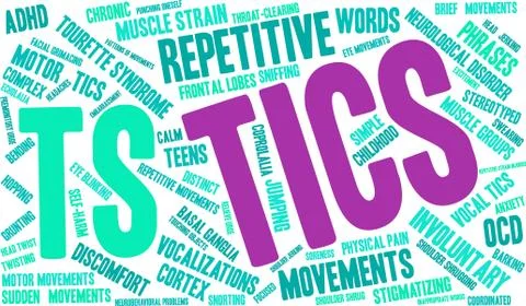 Tics Word Cloud 스톡 일러스트