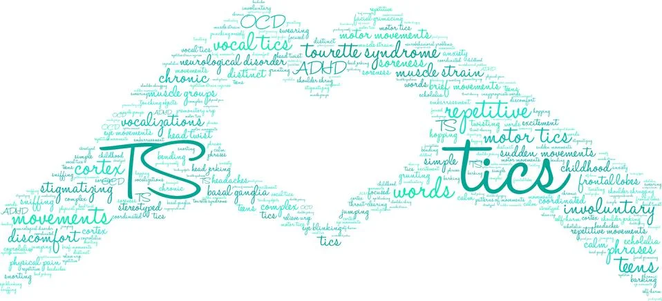 Tics Word Cloud 스톡 일러스트