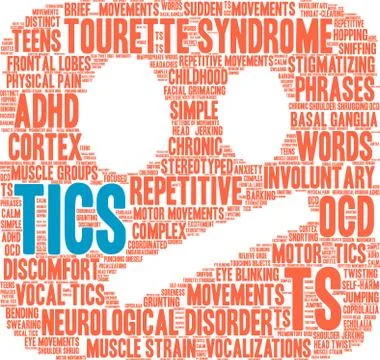 Tics Word Cloud 스톡 일러스트