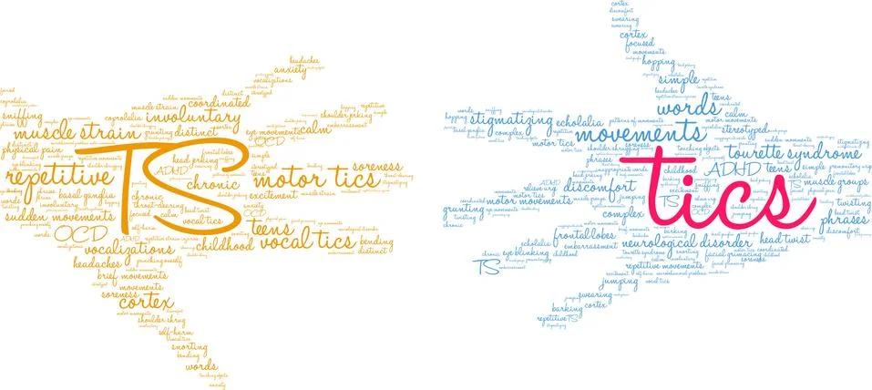 Tics Word Cloud 스톡 일러스트