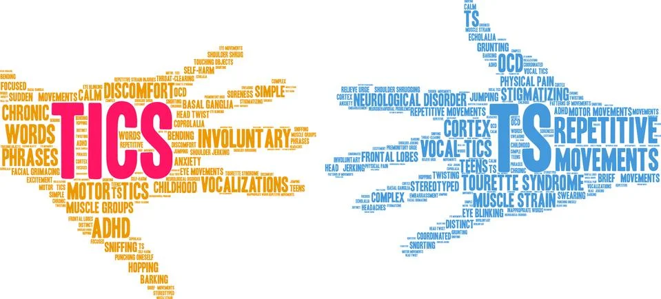 Tics Word Cloud 스톡 일러스트