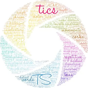Tics Word Cloud 스톡 일러스트