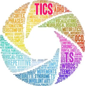 Tics Word Cloud 스톡 일러스트