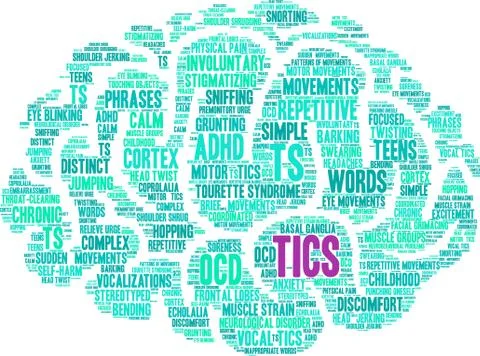 Tics Word Cloud 스톡 일러스트