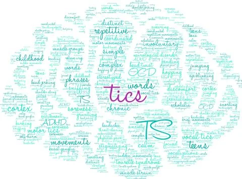 Tics Word Cloud 스톡 일러스트