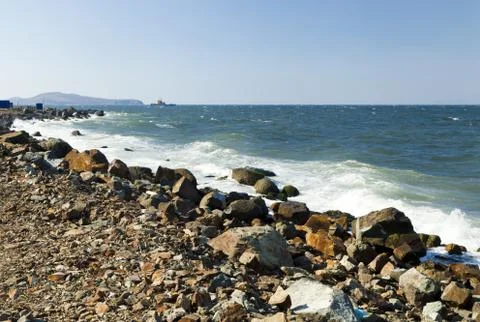 Tidal bore view Stock Photos