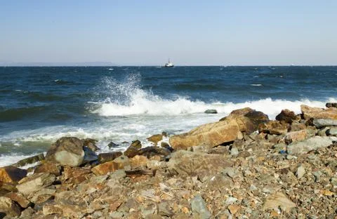 Tidal bore view Stock Photos