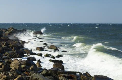 Tidal bore view Stock Photos